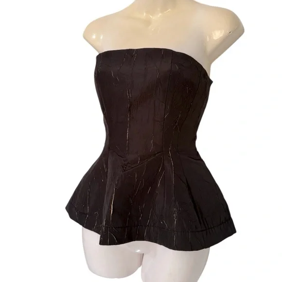 Zara Black Textured Top size Small - Picture 3 of 5